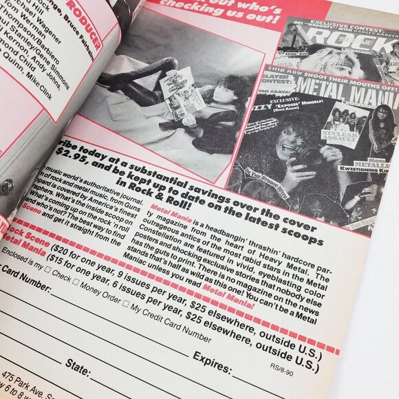 Rock Scene Magazine KISS Skid Row Motley Crue Cult Def Leppard VTG August 1990 - Picture 8 of 10